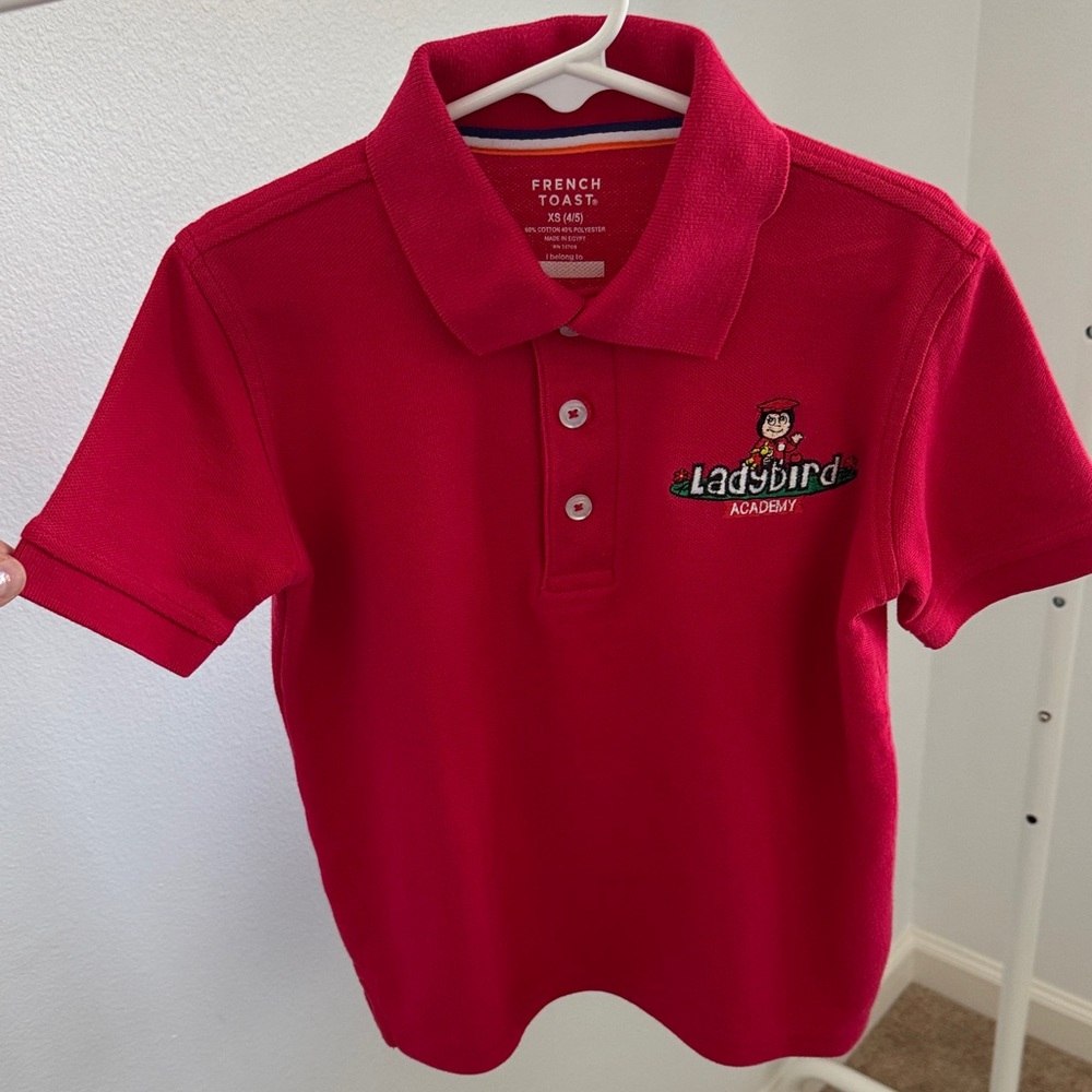 French Toast Kids Polo Shirt in Red with Embroidered Logo